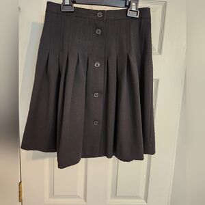 Black button front, pleated skirt, GAP